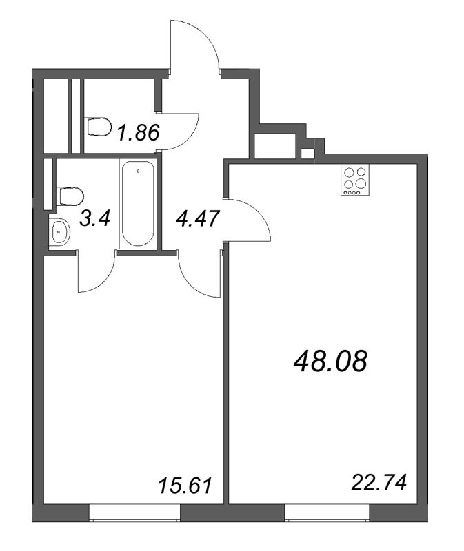 2 ккв (Евро) 48,1 м²