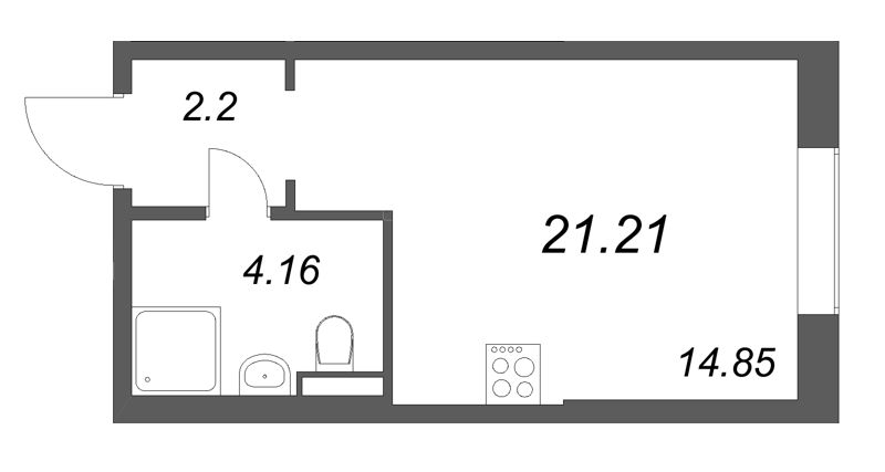 Студия 21,2 м²