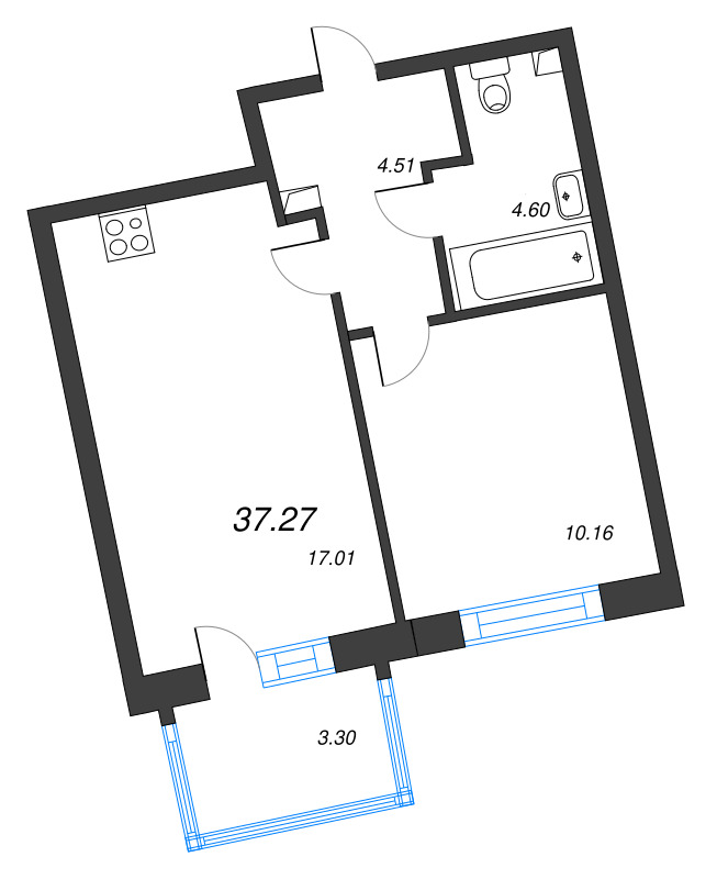 2 ккв (Евро) 37,3 м²