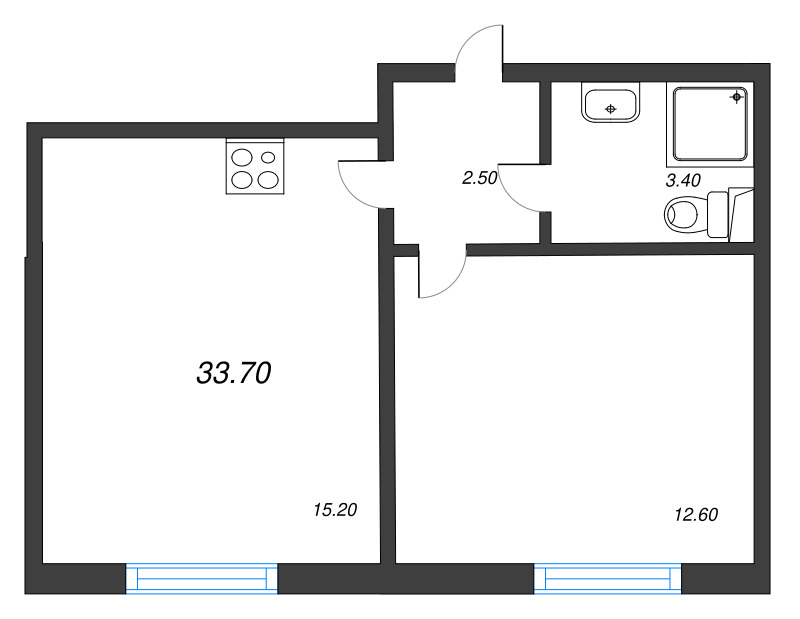 2 ккв (Евро) 33,1 м²