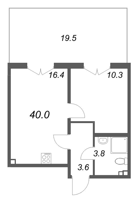 2 ккв (Евро) 40 м²