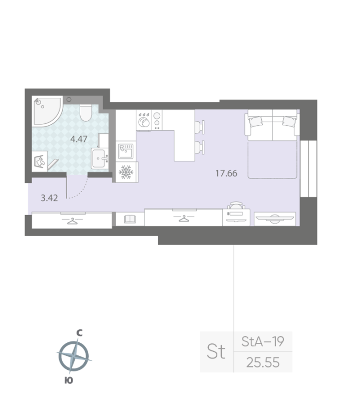 Студия 25,6 м²