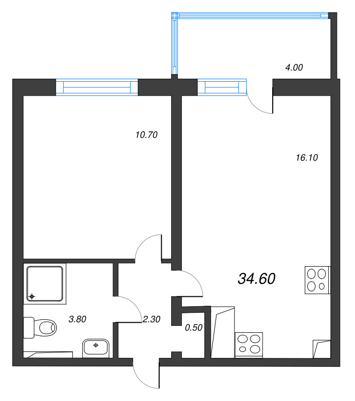 2 ккв (Евро) 34,6 м²