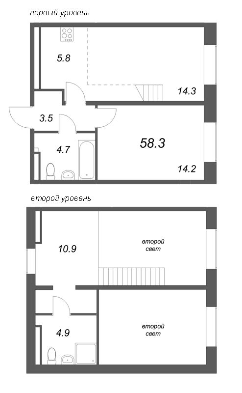 3 ккв (Евро) 58,3 м²