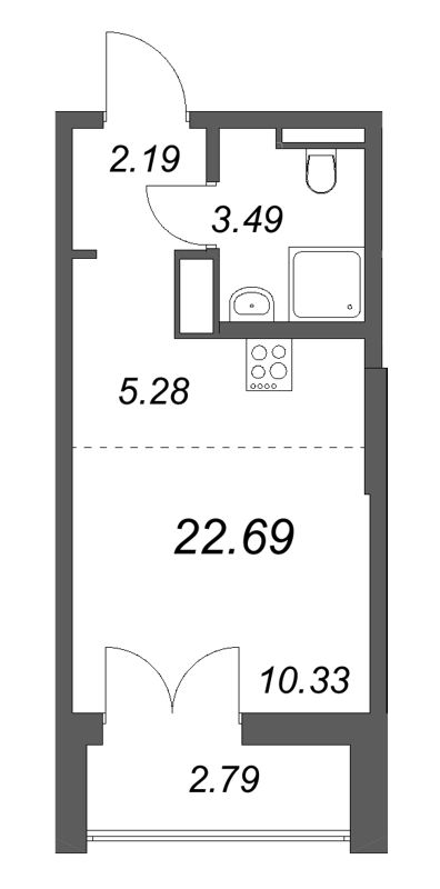 Студия 22,7 м²