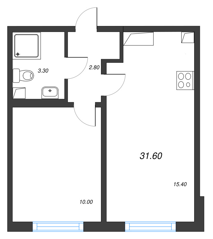 2 ккв (Евро) 31,6 м²