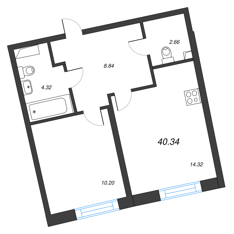 1 ккв 40,3 м²