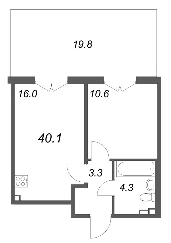 2 ккв (Евро) 40,1 м²