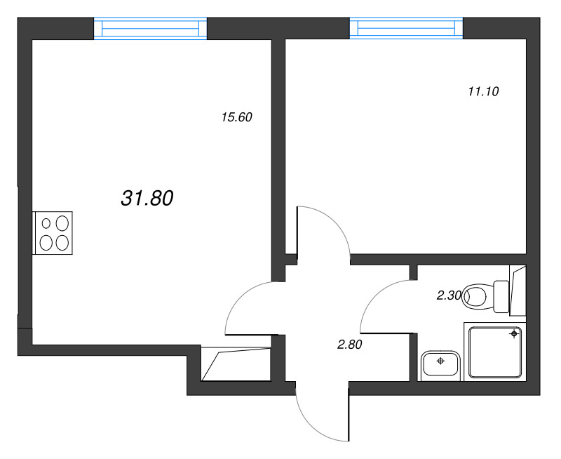 2 ккв (Евро) 31,8 м²