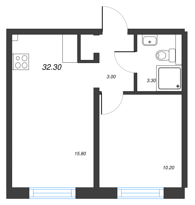 2 ккв (Евро) 32,3 м²