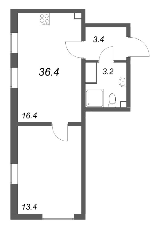 2 ккв (Евро) 36,4 м²