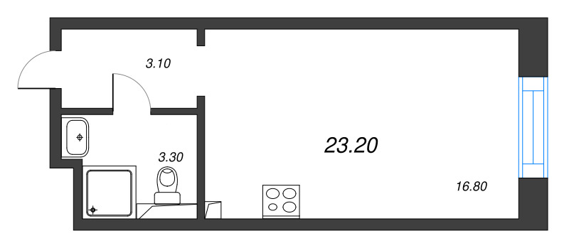 Студия 23,2 м²