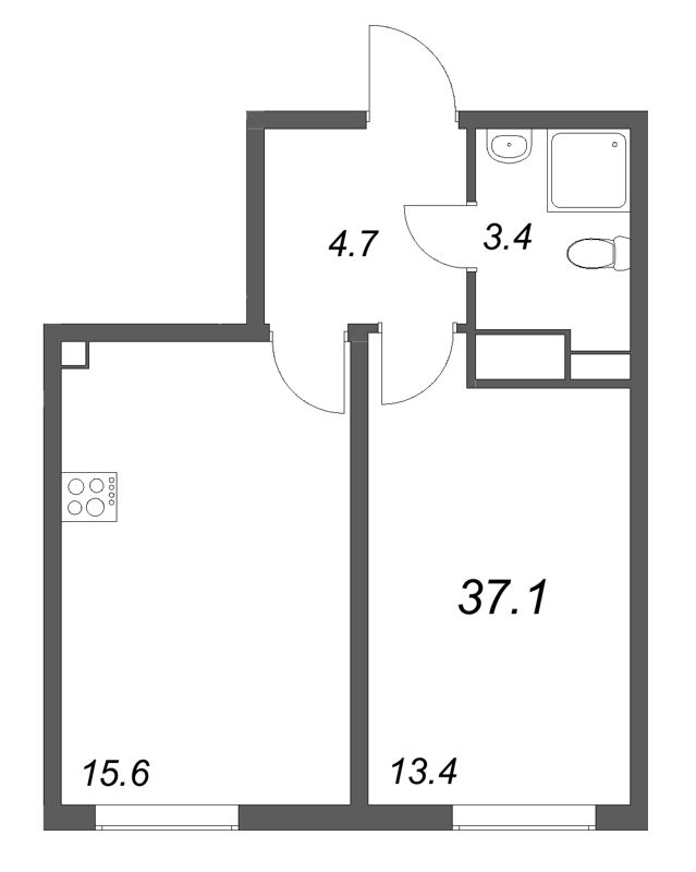2 ккв (Евро) 37,1 м²