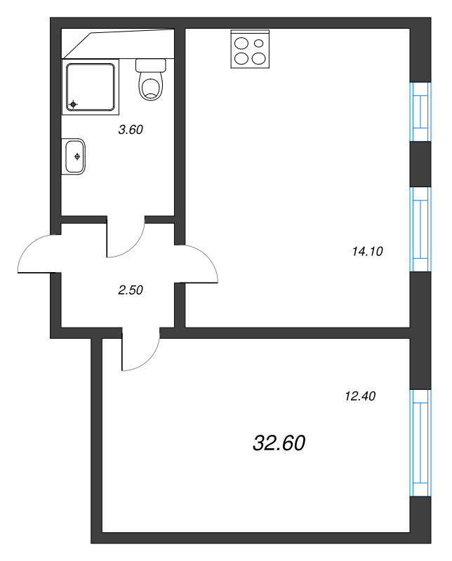 1 ккв 33,1 м²