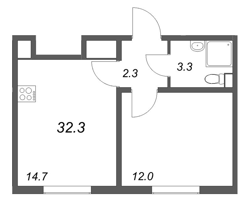 1 ккв 32,2 м²