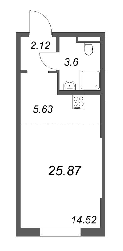 Студия 25,9 м²