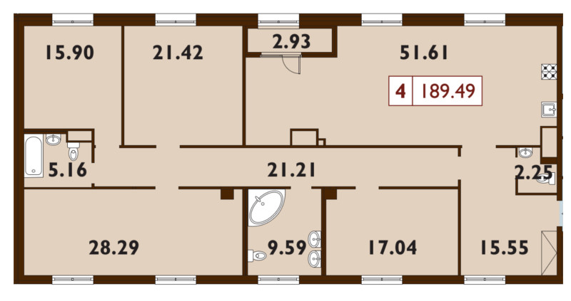 5 ккв (Евро) 188,5 м²