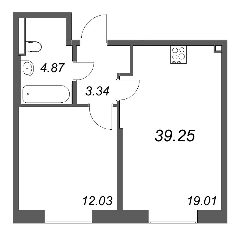 2 ккв (Евро) 39,3 м²