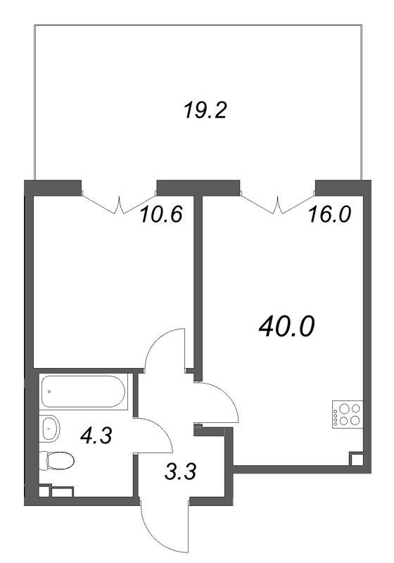 2 ккв (Евро) 40 м²