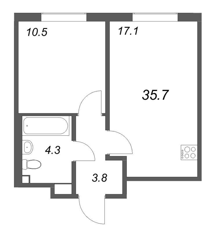 2 ккв (Евро) 35,7 м²