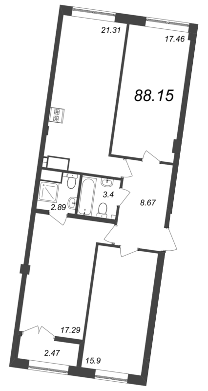 4 ккв (Евро) 88,1 м²