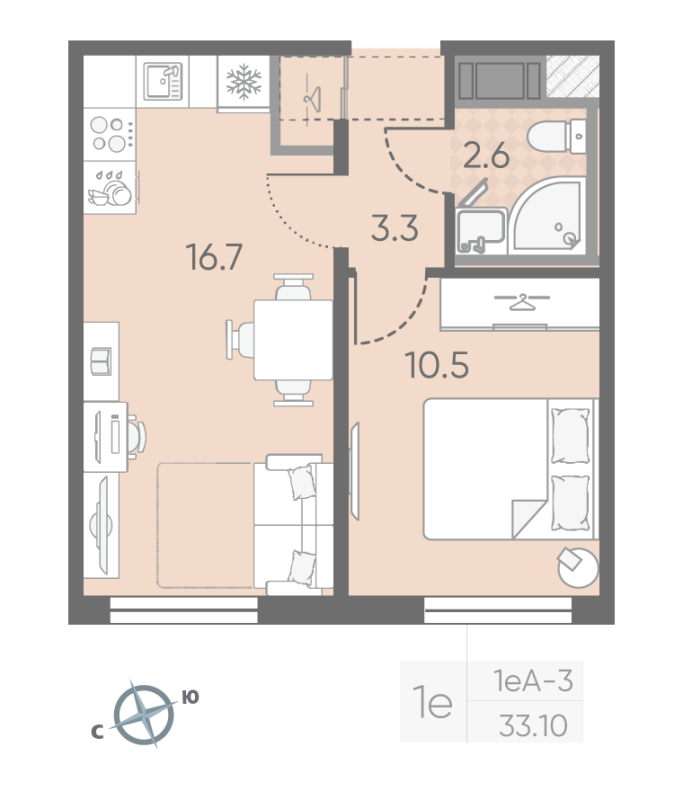2 ккв (Евро) 33,1 м²