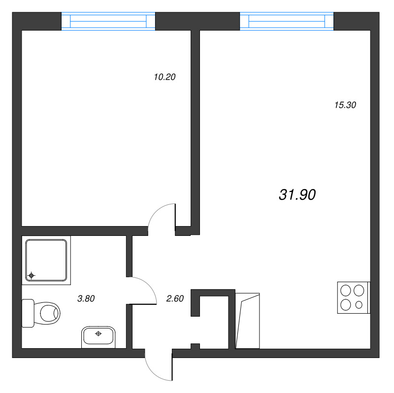 2 ккв (Евро) 31,9 м²