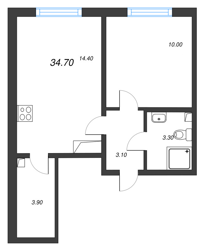 1 ккв 34,7 м²