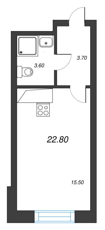 Студия 23,3 м²