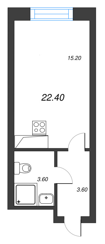 Студия 22,8 м²