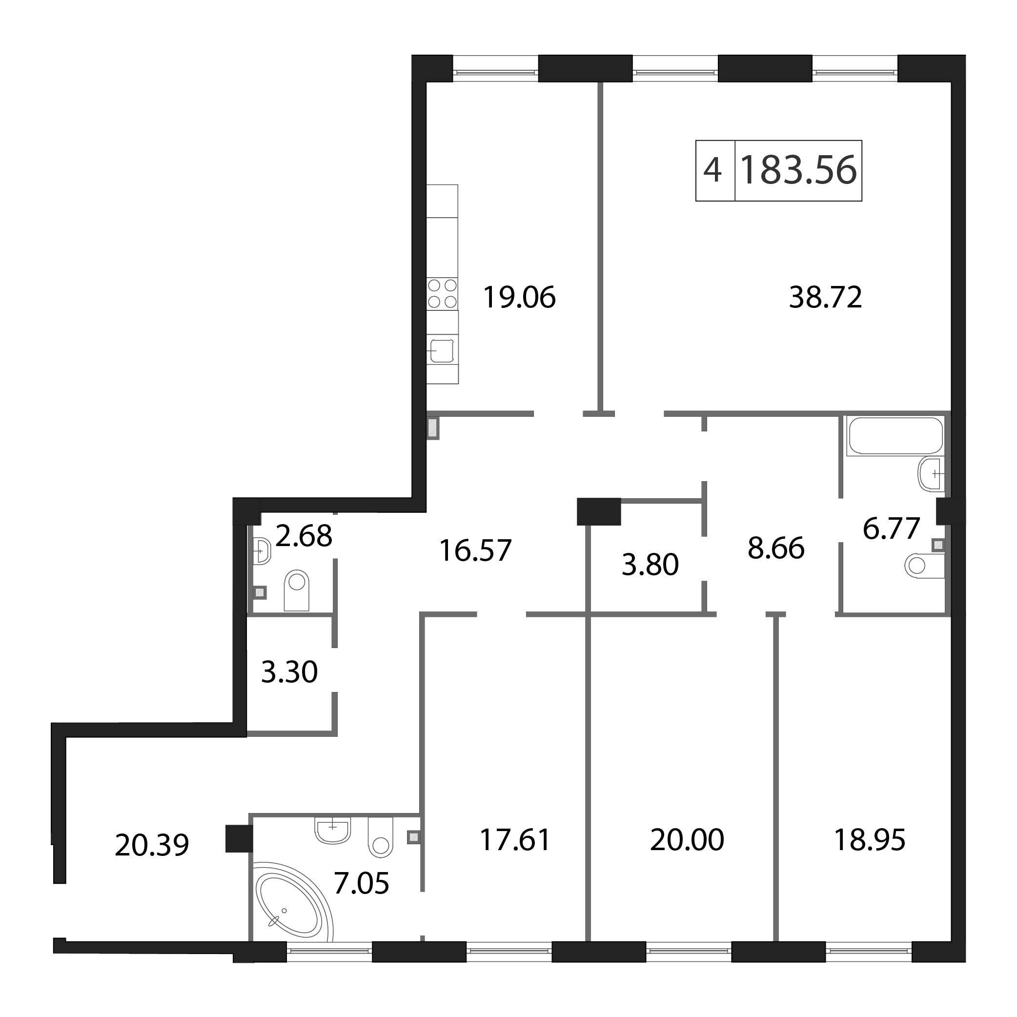 5 ккв (Евро) 183,7 м²