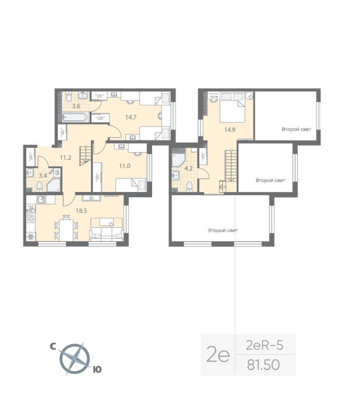 4 ккв (Евро) 81,5 м²