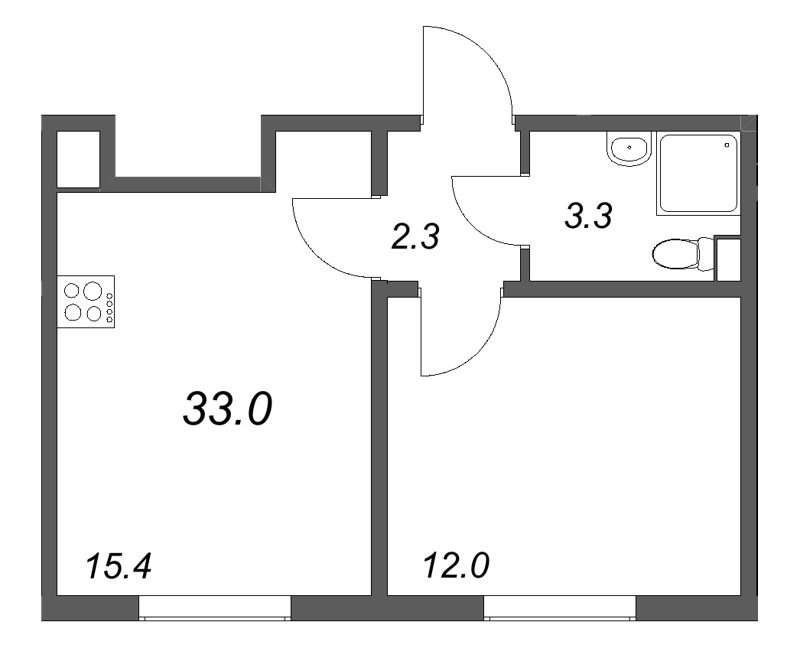 2 ккв (Евро) 32,7 м²
