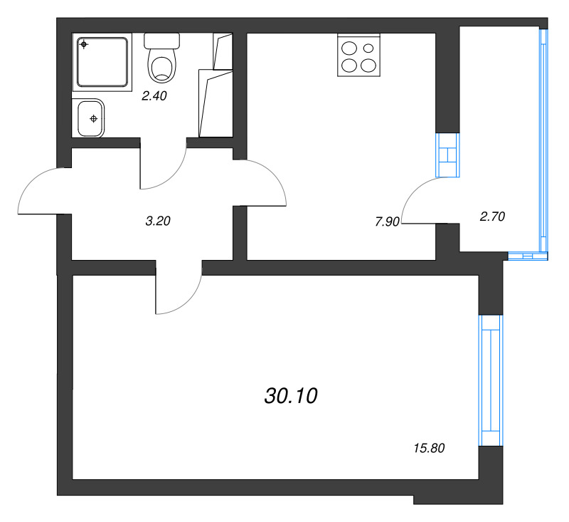 1 ккв 30,1 м²