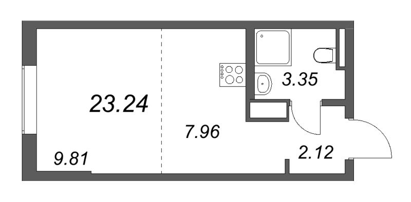 Студия 23,2 м²