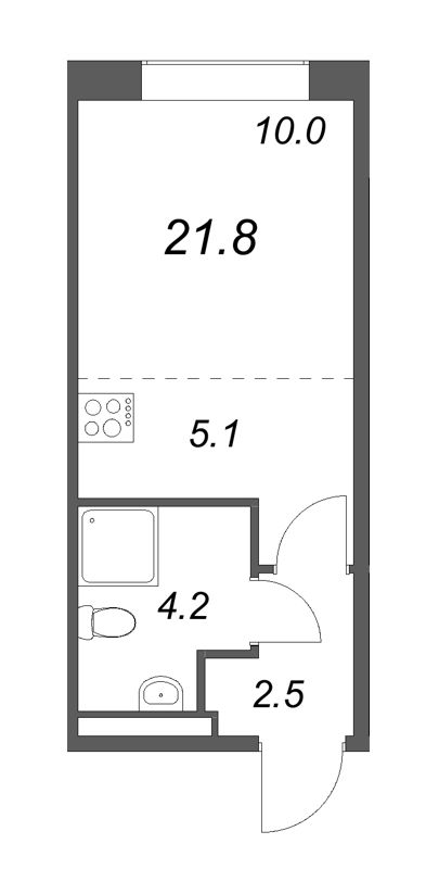 Студия 21,8 м²