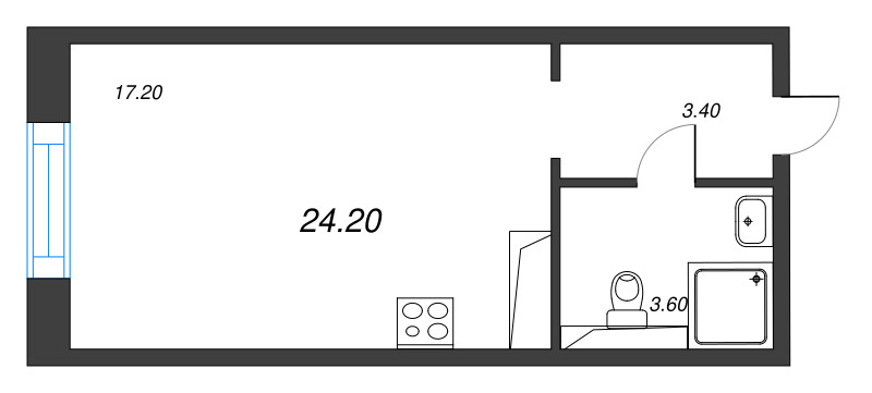 Студия 24,2 м²