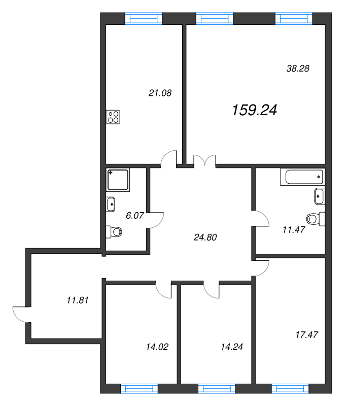 5 ккв (Евро) 159,6 м²