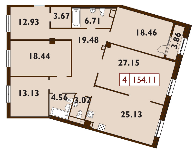 5 ккв (Евро) 154,6 м²
