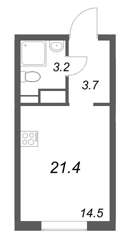 Студия 21,4 м²