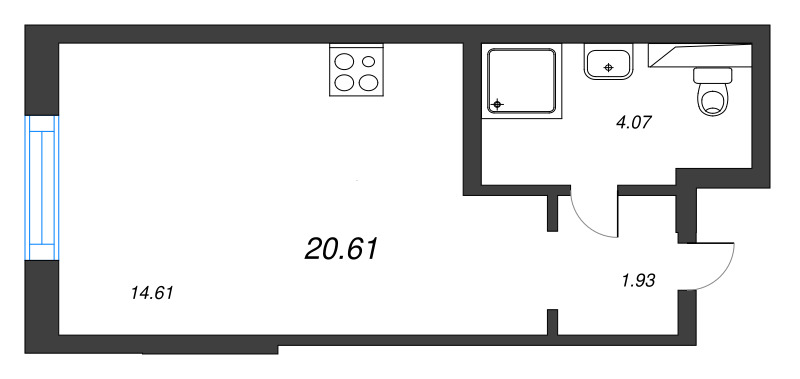 Студия 20,6 м²