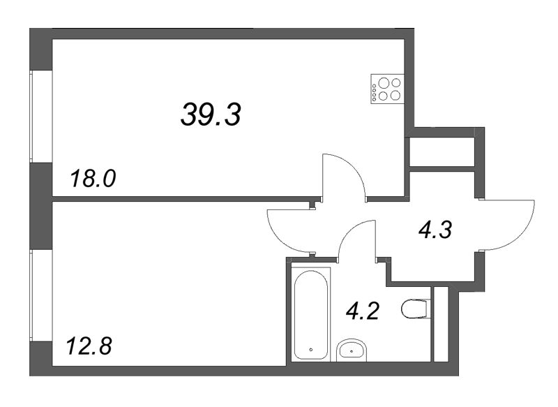 2 ккв (Евро) 39,3 м²