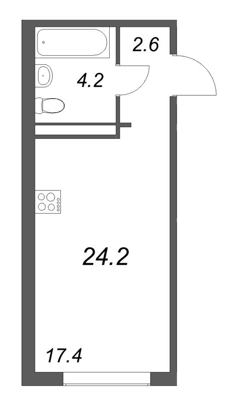 Студия 24,2 м²