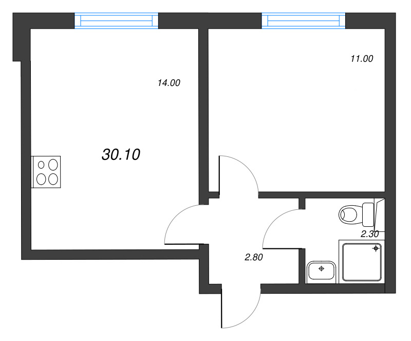 1 ккв 30,1 м²