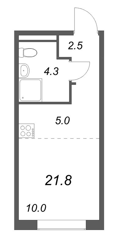 Студия 21,8 м²