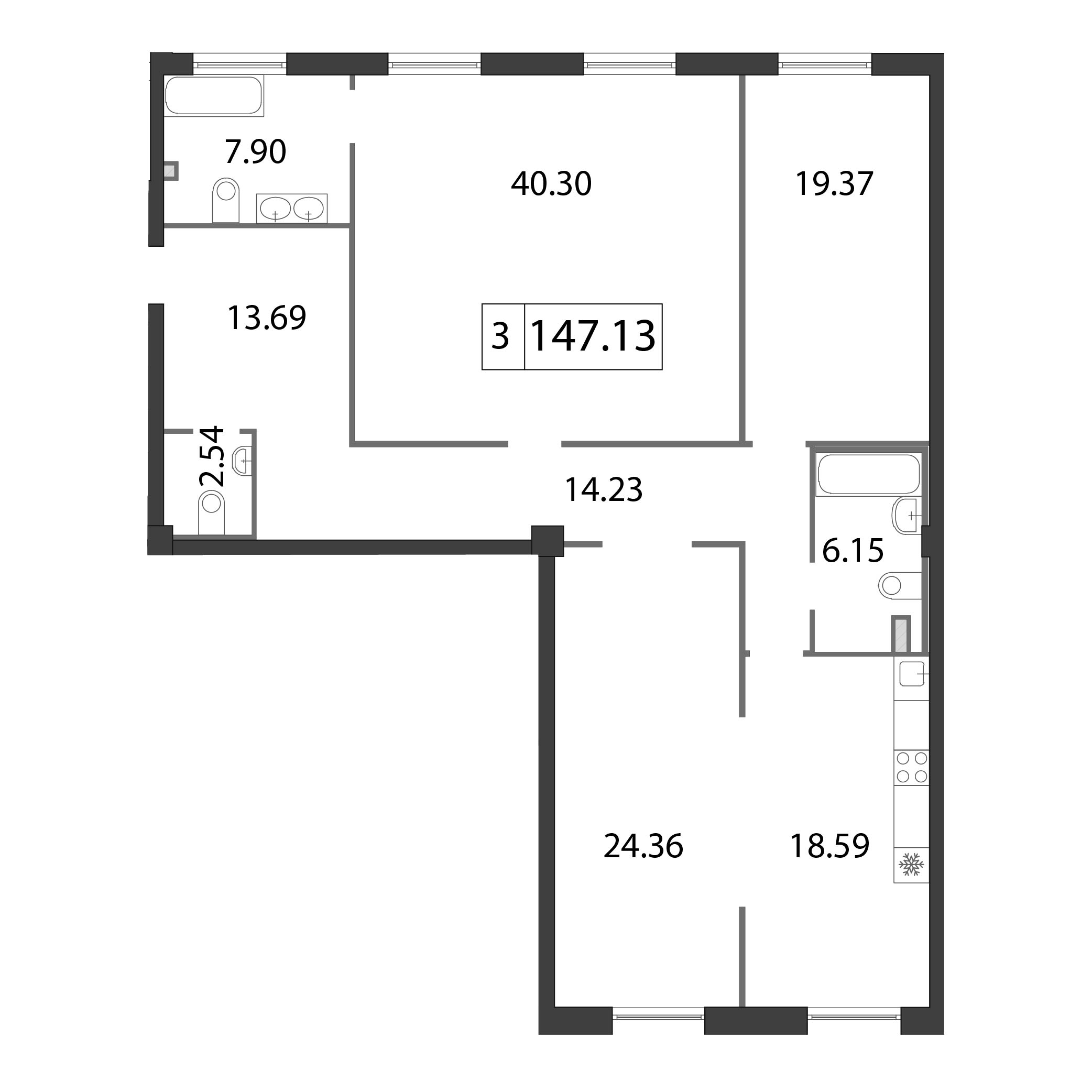 4 ккв (Евро) 147,2 м²