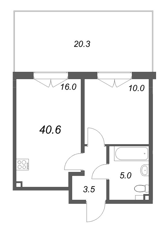 2 ккв (Евро) 40,6 м²