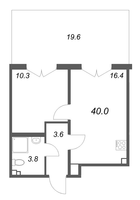 2 ккв (Евро) 40 м²