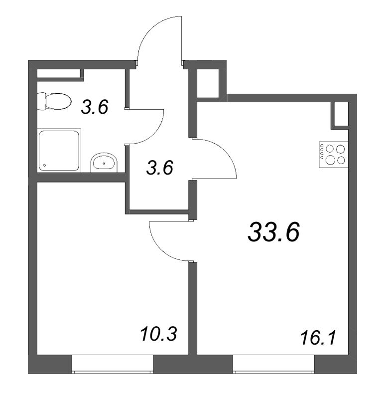 2 ккв (Евро) 33,6 м²