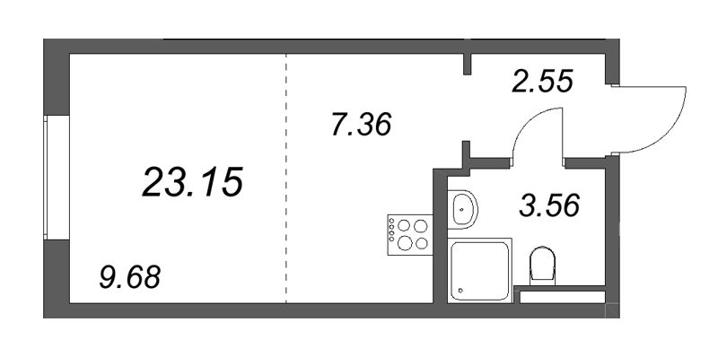 Студия 23,2 м²
